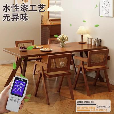 用小餐桌全实木鲸鱼腿大板中古风型客厅DNZ0260岛台餐桌桌商家用