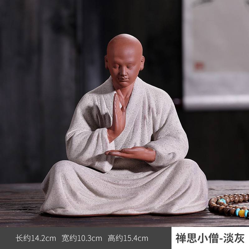 摆件中式工艺品和尚紫砂家居禅意陶瓷人物高僧桌面装饰弘一法师新