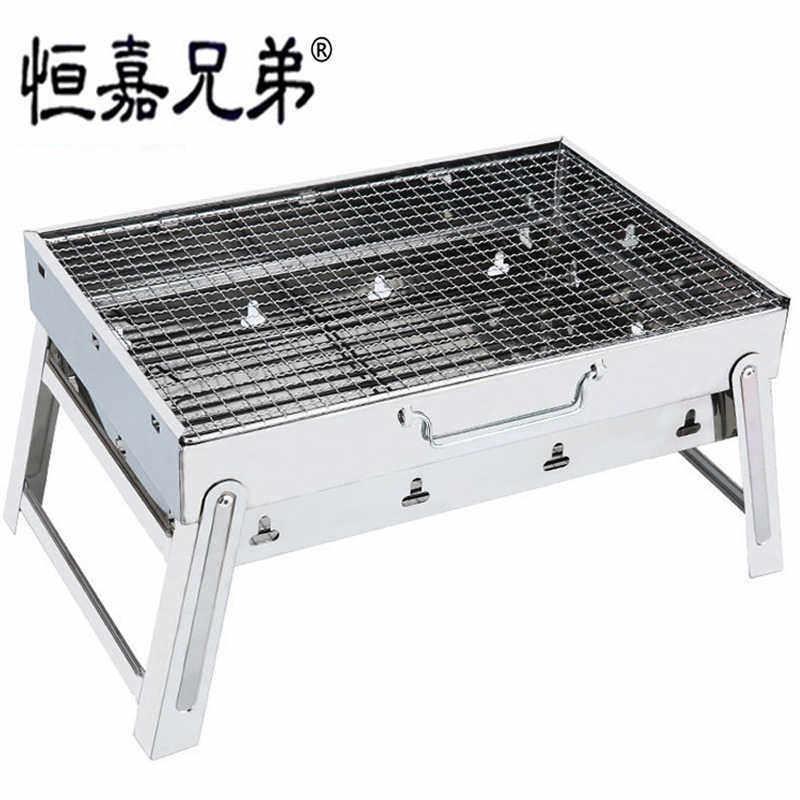 不户钢烧烤外炉家用烧烤架便携加厚折叠野外木炭烧锈烤HM-工具全