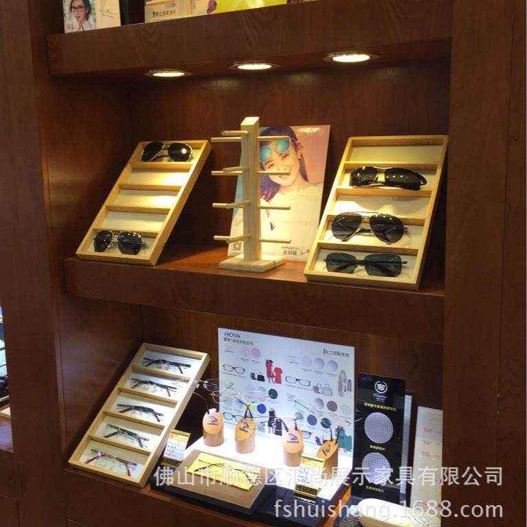 厂家木展纹526镜柜陈眼列柜格子盒眼镜柜展示道具商场高靠墙眼镜