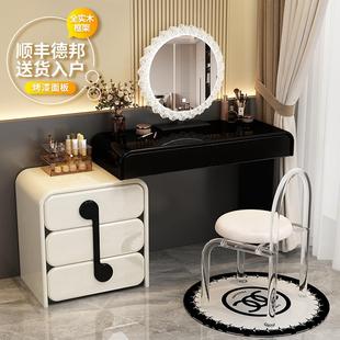 2实773木烤室漆梳妆台奶油风斗柜卧简约现代025新款 化妆?台一体化
