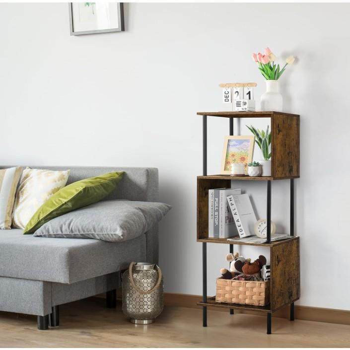 货实木书1架/34层沙发边桌木制S形柜端桌床头家现庭办公室小书架