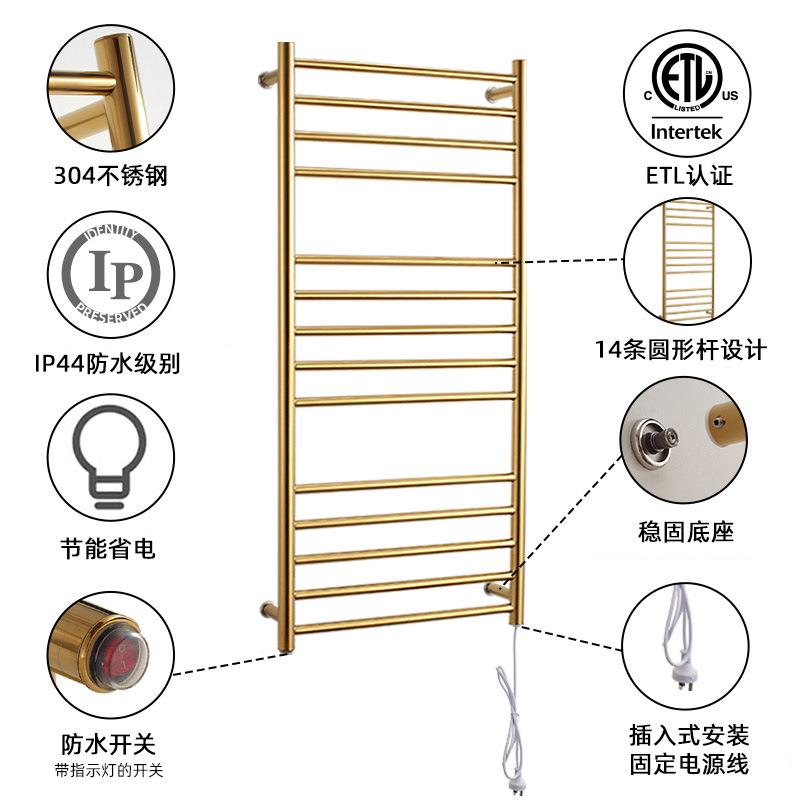 毛巾架浴817热巾架物浴室毛巾杆34不锈0钢烘干加毛巾置架智能烘干
