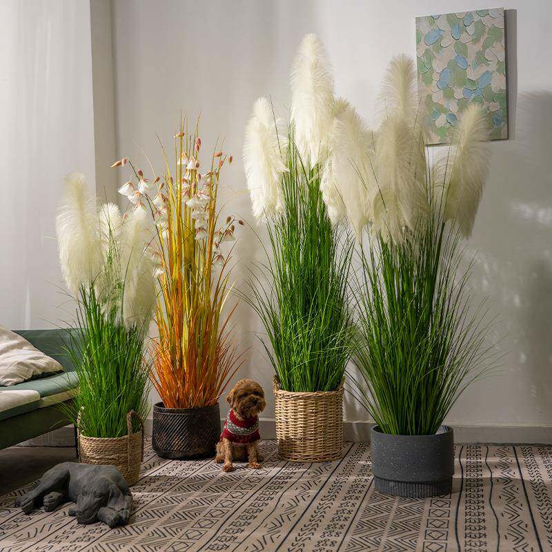 大型绣球芦苇草LW-874物仿真花假树绿植客室内厅仿生植栽造景盆装
