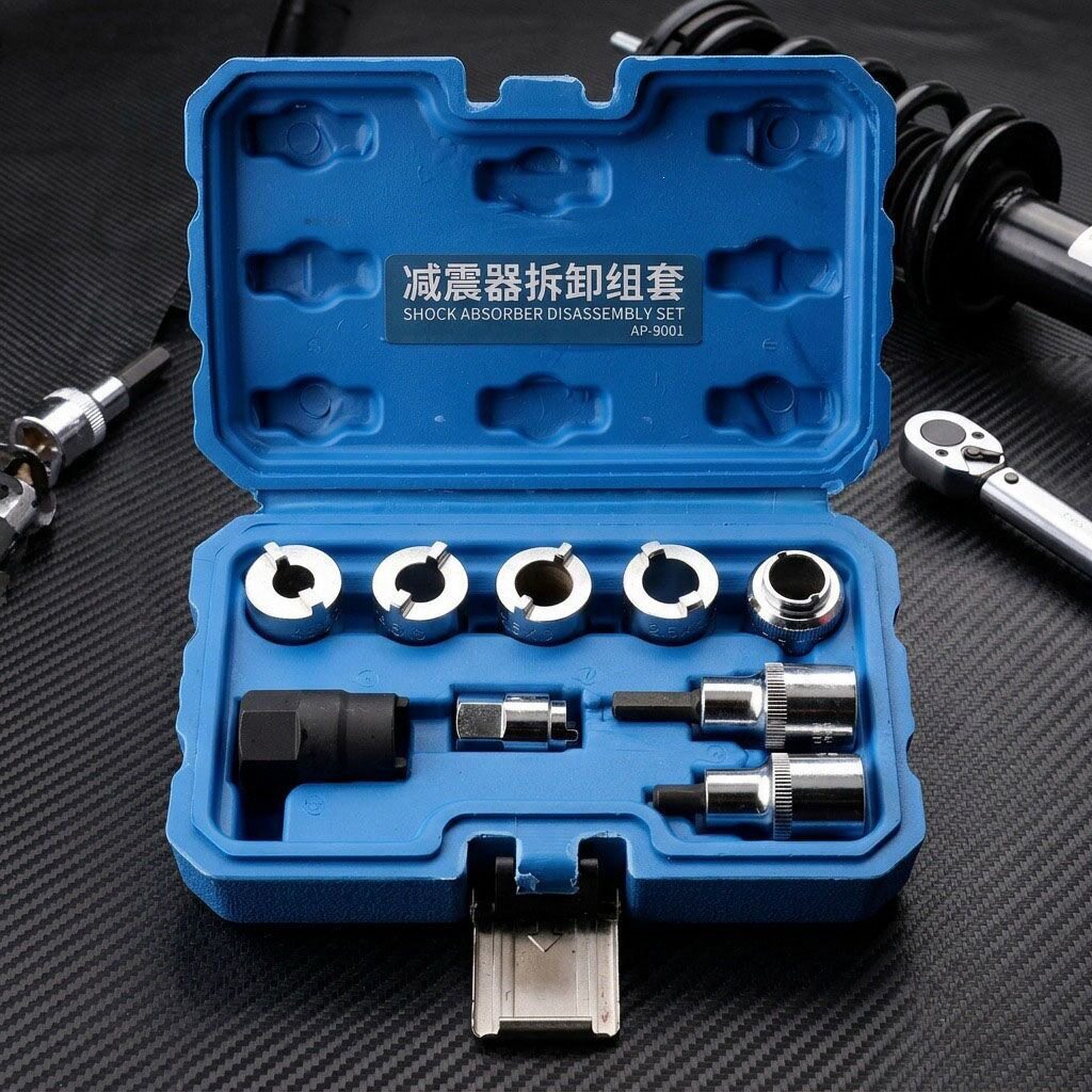 9件套避震器上座螺丝顶胶拆卸器避震塔顶拆装工具减震螺丝套筒扳