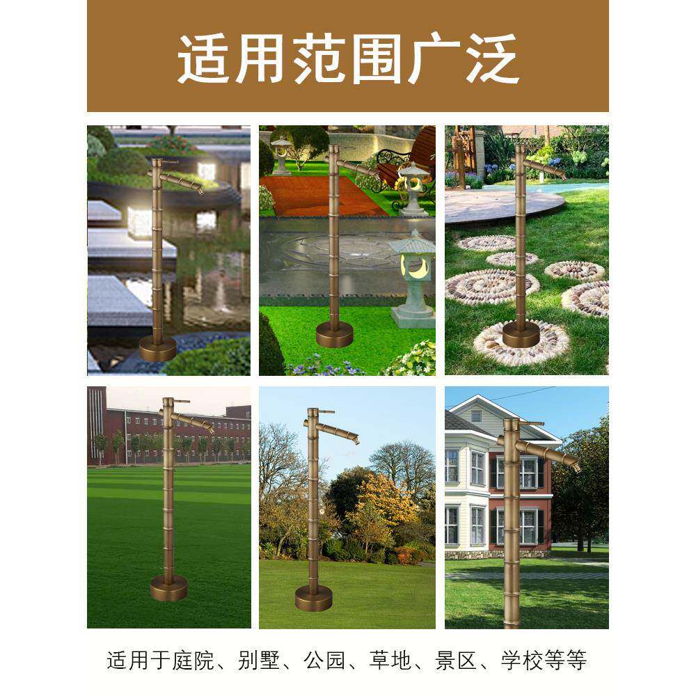 BNST6338户外防全铜仿古竹节龙头别墅水管院立柱冻园裂室外花水栓