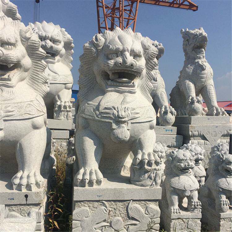 吉林建筑石材价格天岗白花岗岩大理石石狮子可