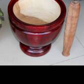 泰国舂桶对窝研磨舂捣碎器家用商用舂凉拌手工舂筒凉拌老式 厨房