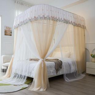 法式 伸缩18m帐.纱可机.洗水公主风2m 三开门密蚊帐双层加洗落地式