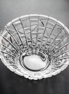 个捷克进口BOHMIA水晶玻璃果盘水果盘式客E厅性刻欧花LFA干果盘家