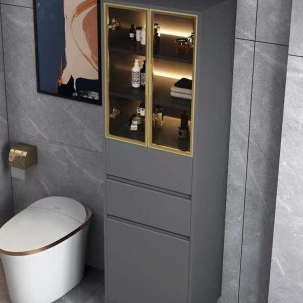 实木浴室边柜落窄柜侧高柜ZNK储卫物立地收纳防水置物架客厅夹缝