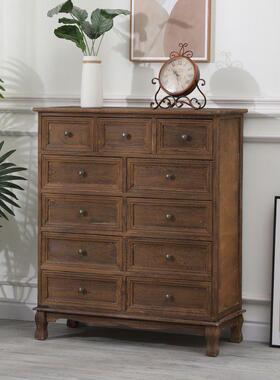 美式斗柜柜木收纳储物柜实厅靠墙小柜客子卧室五斗餐边置物DRO架家用