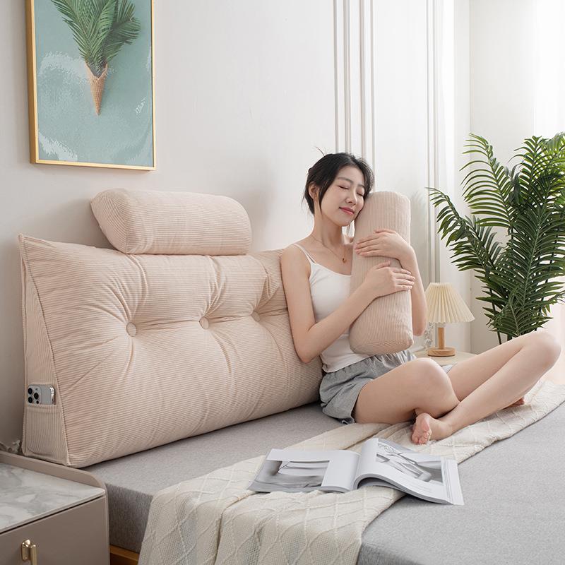 灯芯床头垫床上三角靠背枕大靠背护腰靠垫榻榻米软包跨境HBR可拆