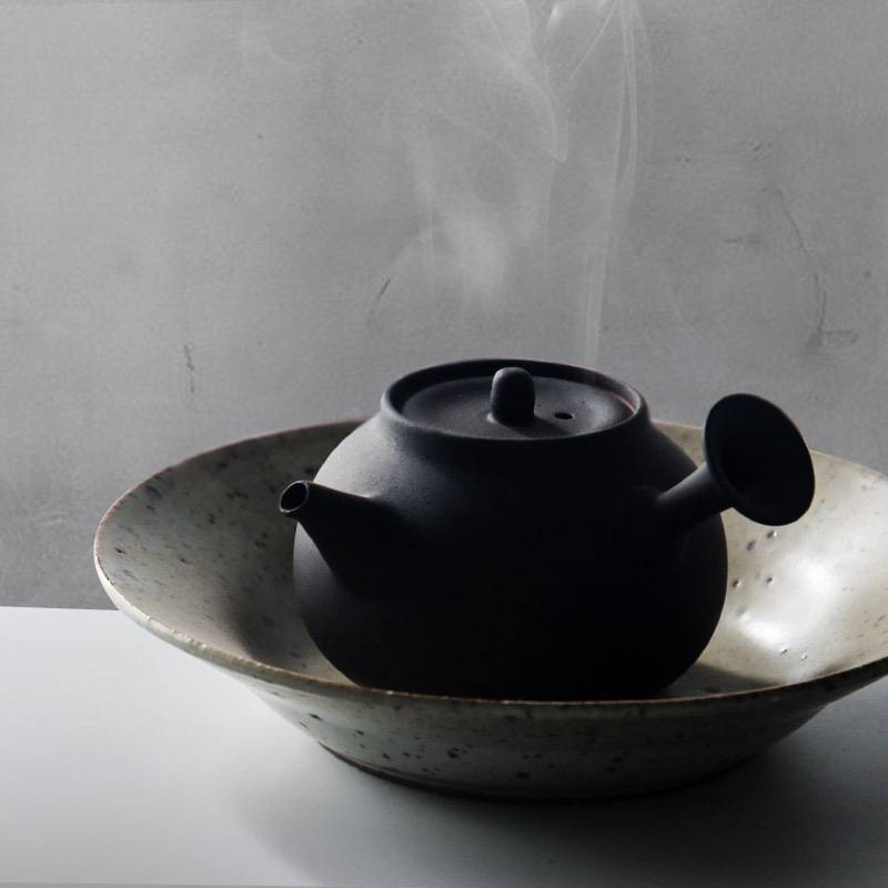 干泡台手工茶具陶瓷壶承日式粗陶盘子壶承壶托干泡盘仿古餐盘
