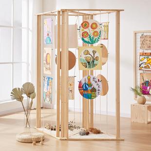 网展架幼儿园画展会展书法作品展示格架示落地式木制铁艺网VKC格