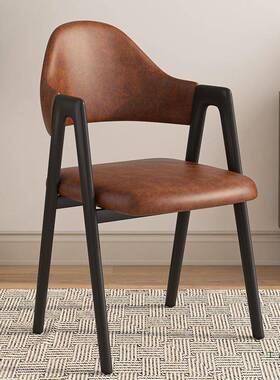 轻奢餐椅黑色家用桌厅餐椅房子简约书餐靠背凳子商用快餐店985a字