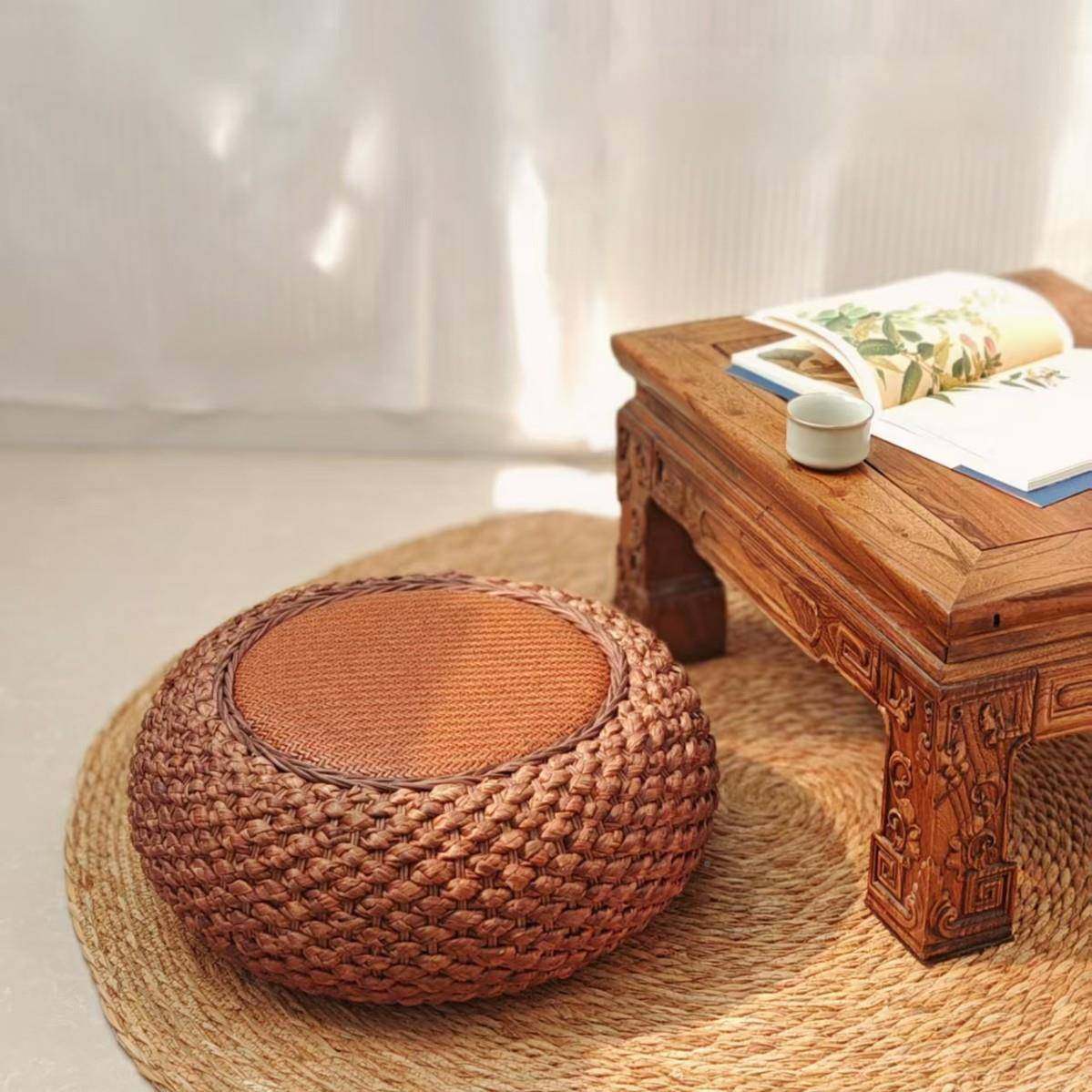 日式面藤编蒲草蒲250827坐团垫地上家用茶道板飘席窗地榻榻米坐墩,居家布艺,美臀垫/保健坐垫,淘宝优惠券,粉丝福利购,淘宝优惠卷