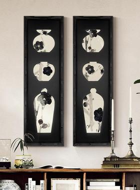 《al202504富贵花》新窗立中式桌面摆件摆画体玄关饰画装雕刻中古