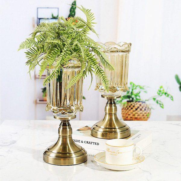 欧式奢华水晶玻璃档花古铜客厅电视柜样板间家居装饰,家居饰品,花瓶,淘宝优惠券,粉丝福利购,淘宝优惠卷