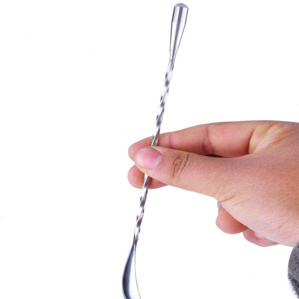 20cm日式水滴不锈钢短吧勺鸡尾酒搅拌勺调酒工具酒吧吧梗其它酒具