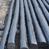 防腐油木杆 7米8米9米10米通讯通信电力油木杆落叶松油炸木杆 6米