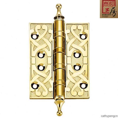 泰好工房铜锁 简欧式轴承静音4寸纯铜合页全铜门铰链TH-HG304亮金