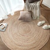 手工编织家居现代黄麻地毯客厅茶几地垫卧室床边毯定制榻榻米垫