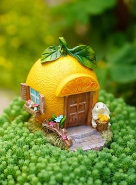 美梦成真小房子橙屋庭院花园盆景微景观美化装饰汽车生日礼物