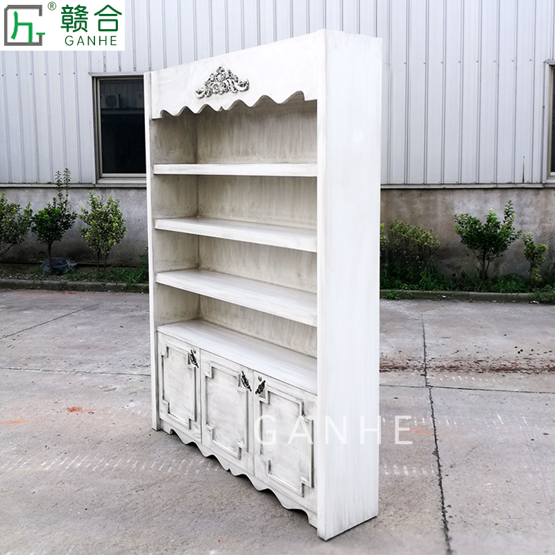 新款复古展示高柜o做旧柜台烤漆饰品柜墙柜欧式雕花高柜