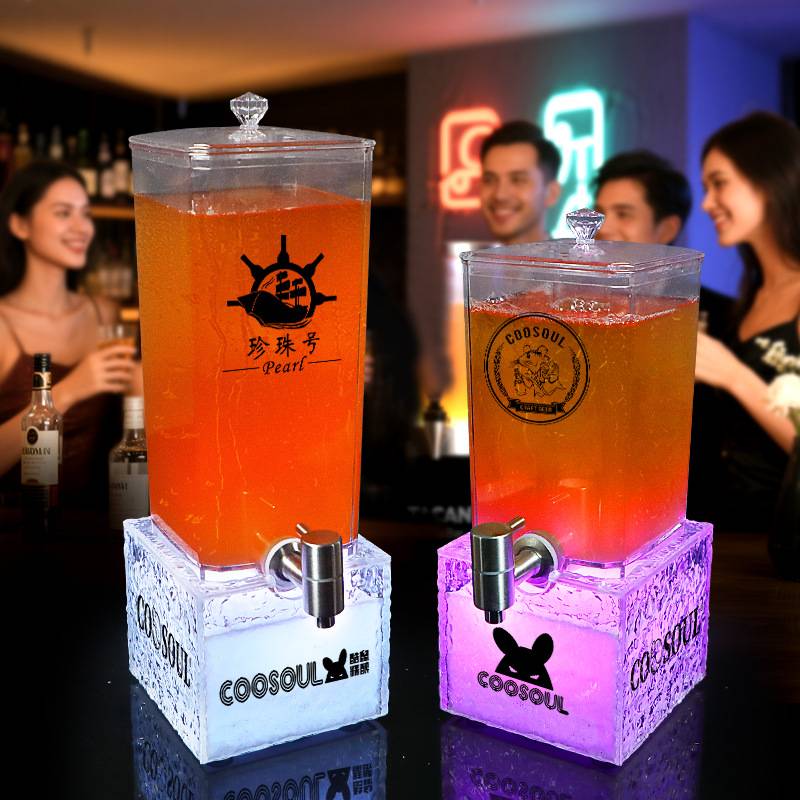 发光酒炮3升2升5L冰纹石头纹酒吧精酿扎啤桶带龙头网红可乐小酒桶