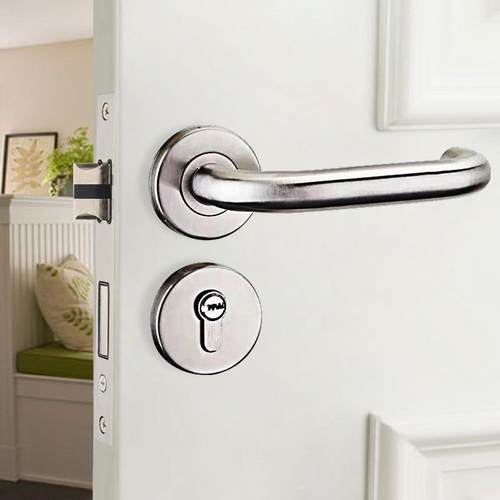 基亚US304不锈钢分体工程门锁卧室卫生静间音S锁门JY017锁酒店房