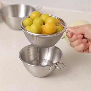 本家尤居水不锈钢料理碗带把手带刻度焙工具打蛋洗果迷WKR你沥烘