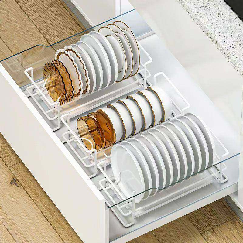 厨房碗碟沥Q2RxnCFX水式架架碗台面收纳家用抽拉碗碟架橱柜洗碗盘