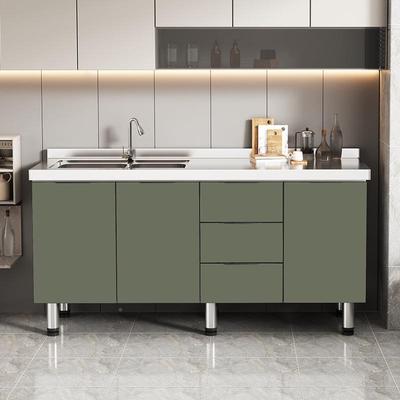 简易易橱柜不锈钢橱柜家用厨房柜出租济4522房橱柜组灶台柜简装经