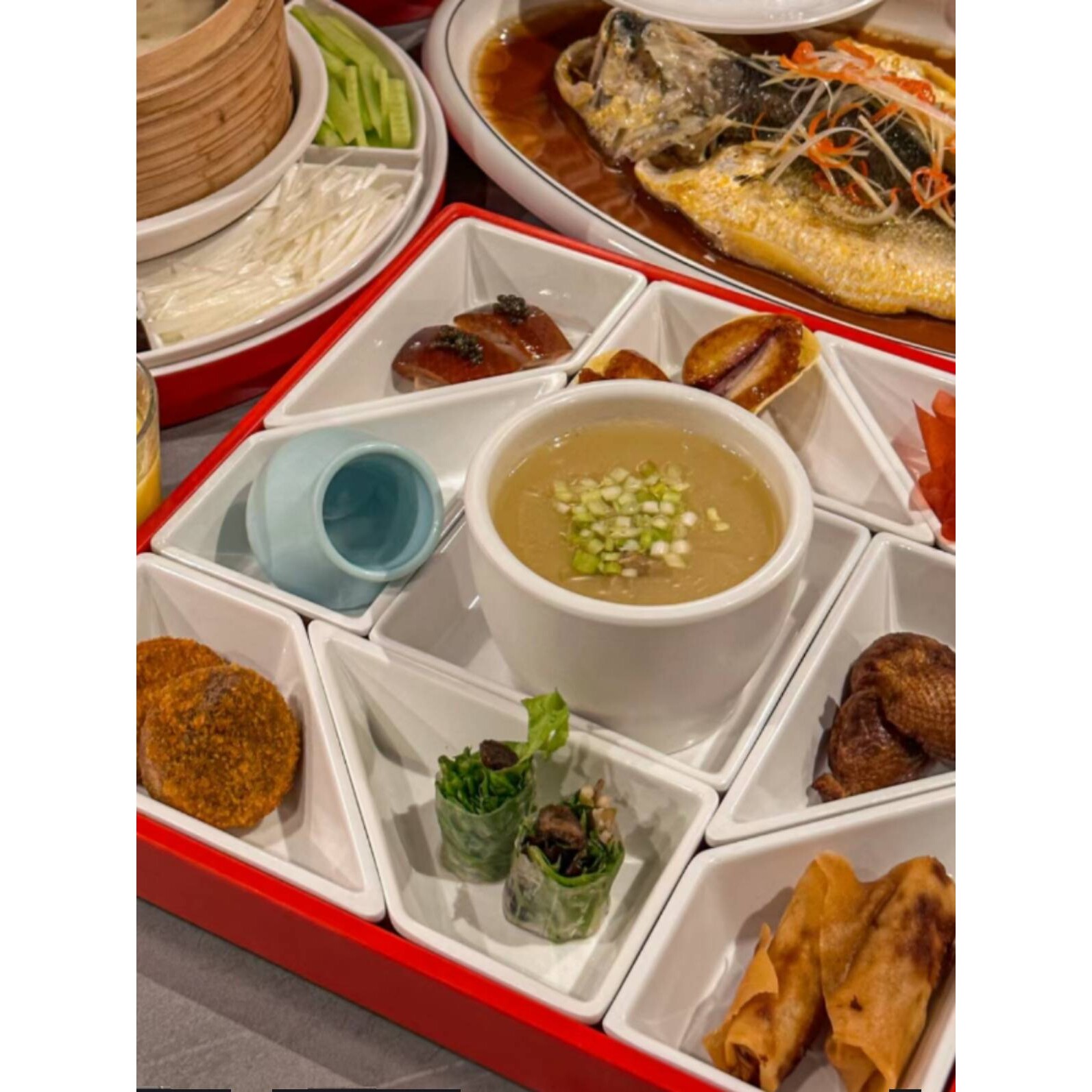 北京烤鸭盘一鸭九吃特色密胺餐具酒店创意淮扬菜拼盘冷菜摆盘