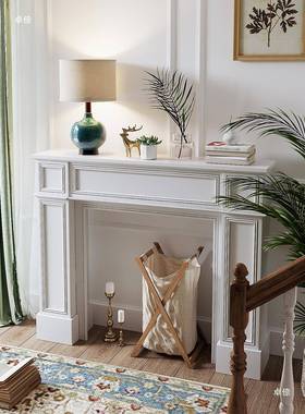 复法美式古实501木壁炉装饰柜欧式黑白色假壁炉置物道架民宿摄影