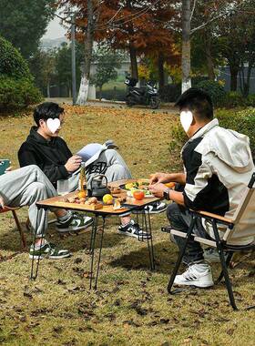 加长款炉双碳烤桌可折叠营摆摊烧烤一体折叠桌AL102575围露炉煮一