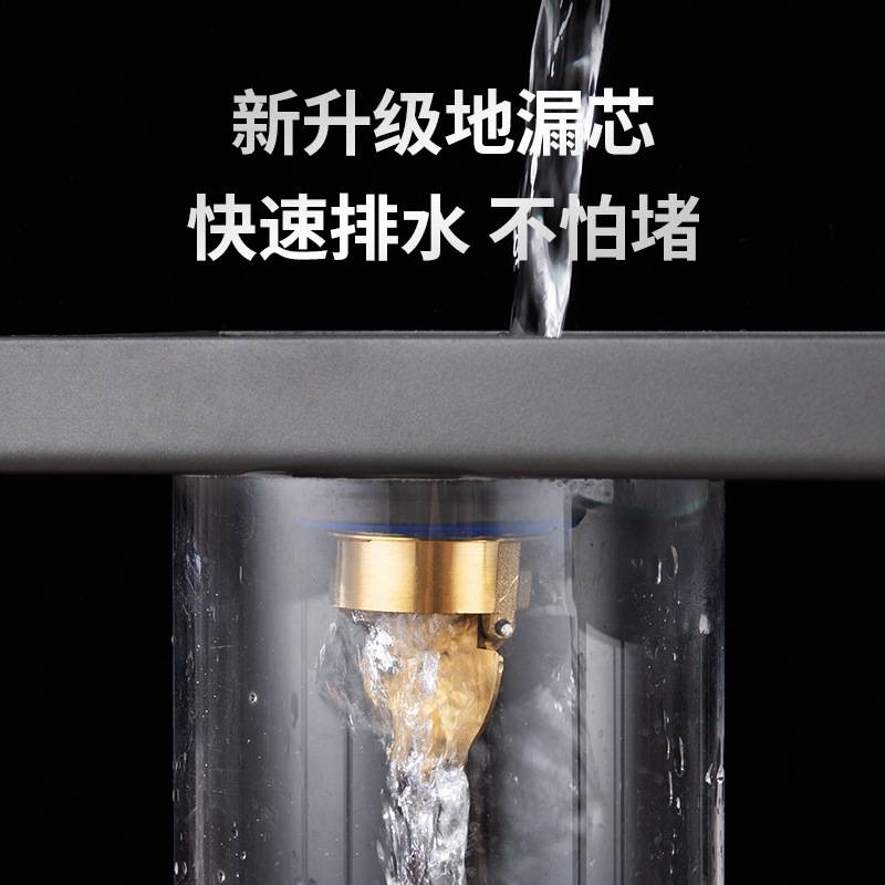 双排水长条形隐形地漏双孔大排量下水淋浴房卫生间阳台隐藏式防臭