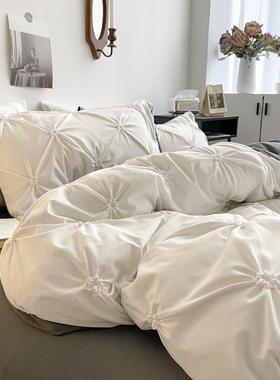 公洗棉四件套四季床笠款主水风轻ITH奢床被套床上用品三件单套