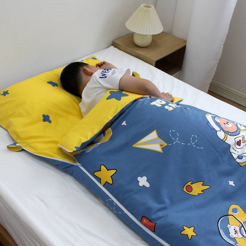 小学生午休睡袋纯棉可脱胆儿童冬季加厚防踢被学校午睡被子四季通