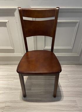 实木餐家中用胡桃色现代椅简约新式橡木书子桌饭店酒DMK店椅凳子