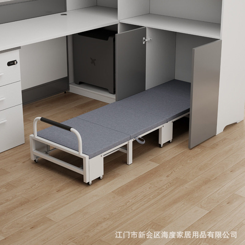 入柜四折折叠床共享陪护办公午睡床学校午休隐形床工程投标屏风床