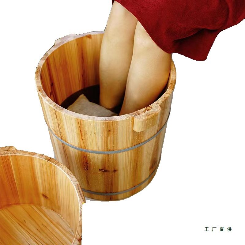 天然香杉木足浴桶家用泡脚木桶加厚防裂深桶足疗按摩木盆
