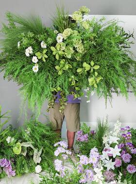 森系仿真花成品挂花结婚布置美陈影棚打卡绿植假花地排花绿色挂花
