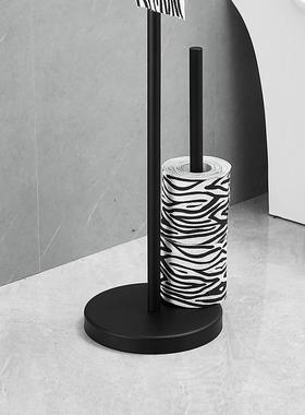 生间7433卷纸架落地式厕纸架酒店别卫置纸墅纳巾架地卷纸筒收架免