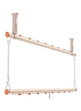 K衣I9S大动容量双层杆晾杆定制顶装F7675M55固定杆手升降晒衣可调