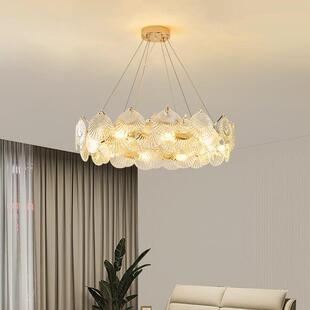 194新法贝客壳大款气厅吊灯轻奢卧室餐厅水晶灯式中山灯具家装长