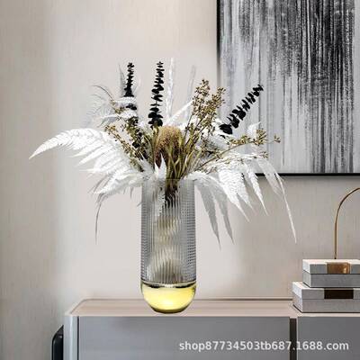 板房餐桌轻奢摆件楼处仿真艺花现1018代简样约客厅玻璃花器售假花