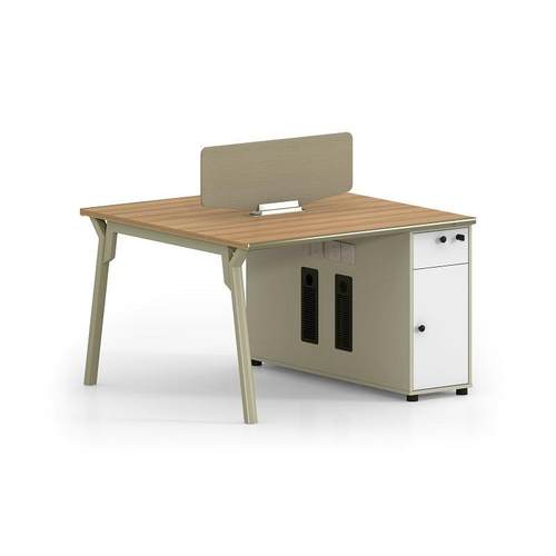 简约办公HY-W01B-桌人面位职员办公桌带对卡座职员书桌台柜工作位