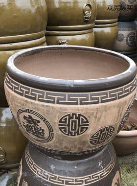 土WHY陶缸鱼林缸大水缸花荷睡莲庭院别墅门海园绿化景观花种种树